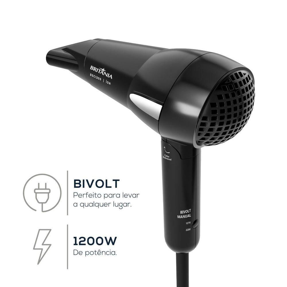 Secador De Cabelos Britânia 1200W Bivolt Bsc1200 Bivolt