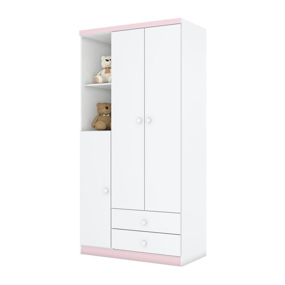 Quarto Infantil Pimpolho Branco/branco E Rosa Chá Ii