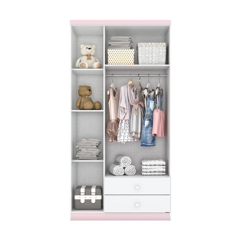 Quarto Infantil Pimpolho Branco/branco E Rosa Chá Ii