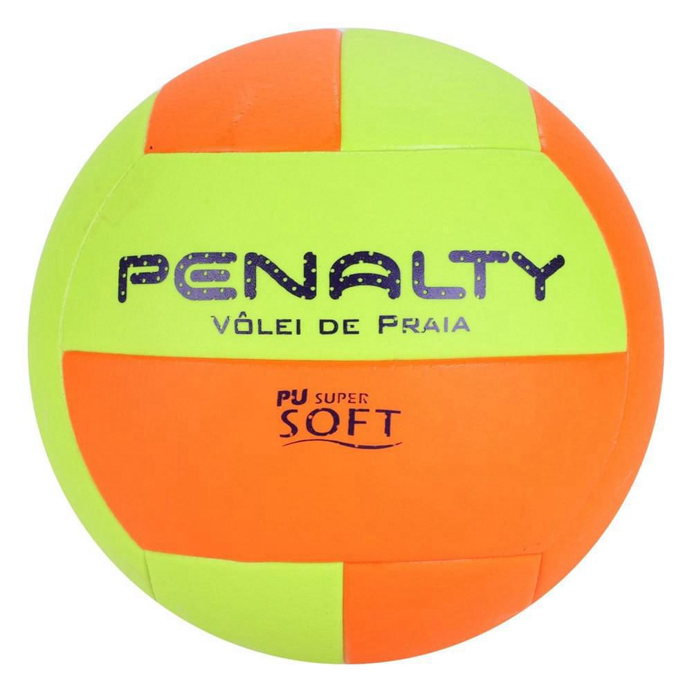 Kit Bola Vôlei de Praia Penalty XXI + Bomba de Ar Único / Amarelo e Laranja