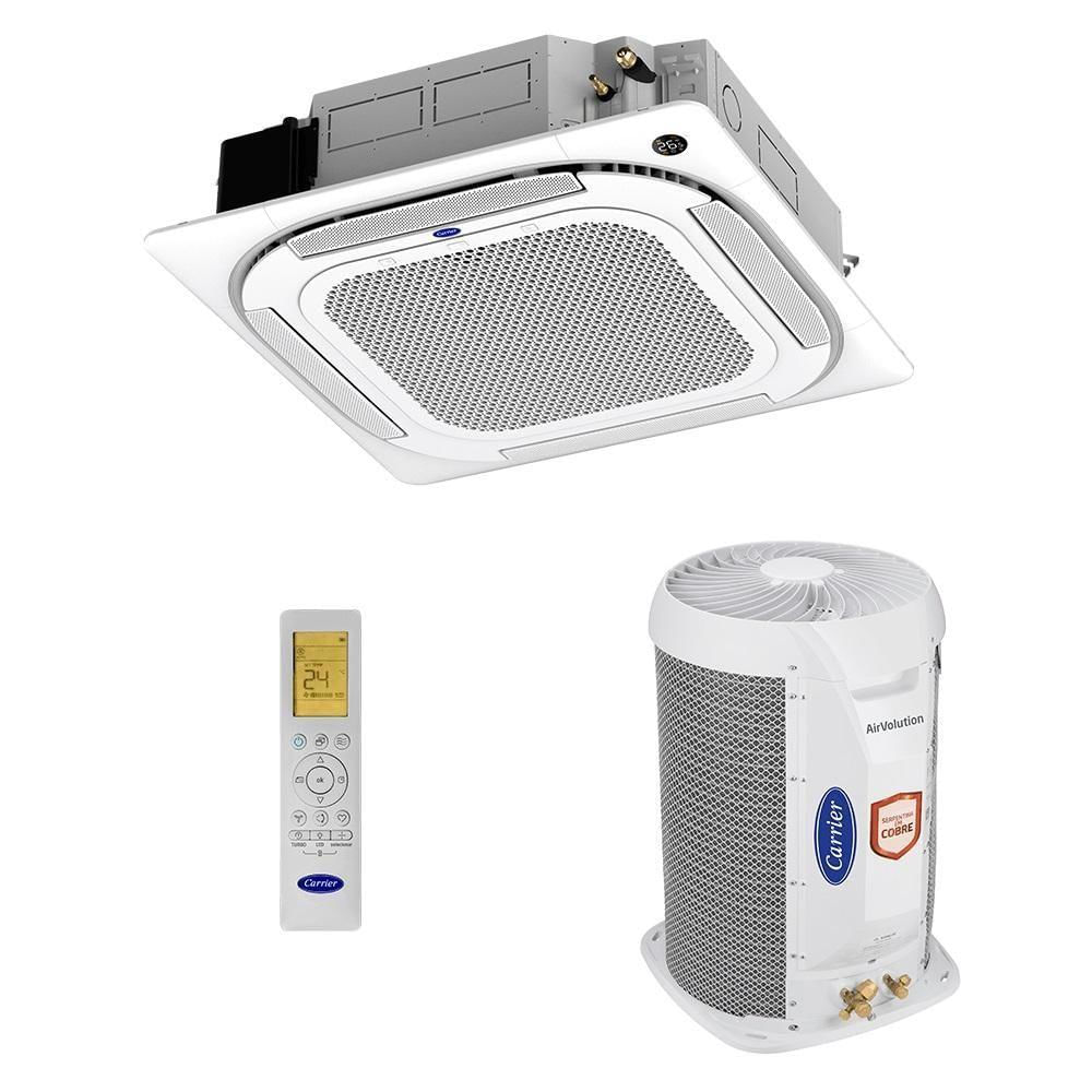 Ar Condicionado Split Carrier Cassete 4 Vias Inverter 28.000 BTUs Frio Monofásico Branco 40KVQD28C5 220V