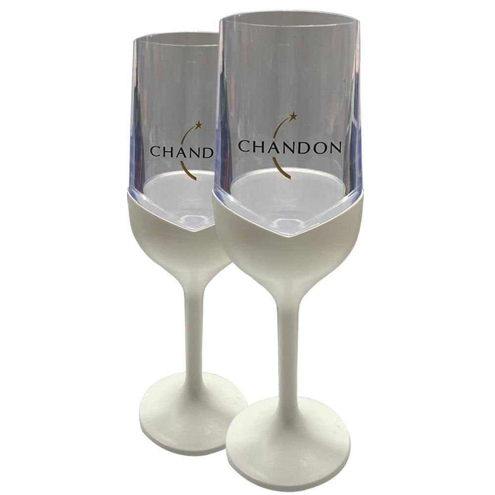 Kit 2 Taças Chandon Champagne Espumante 250ml Desmontavel branco