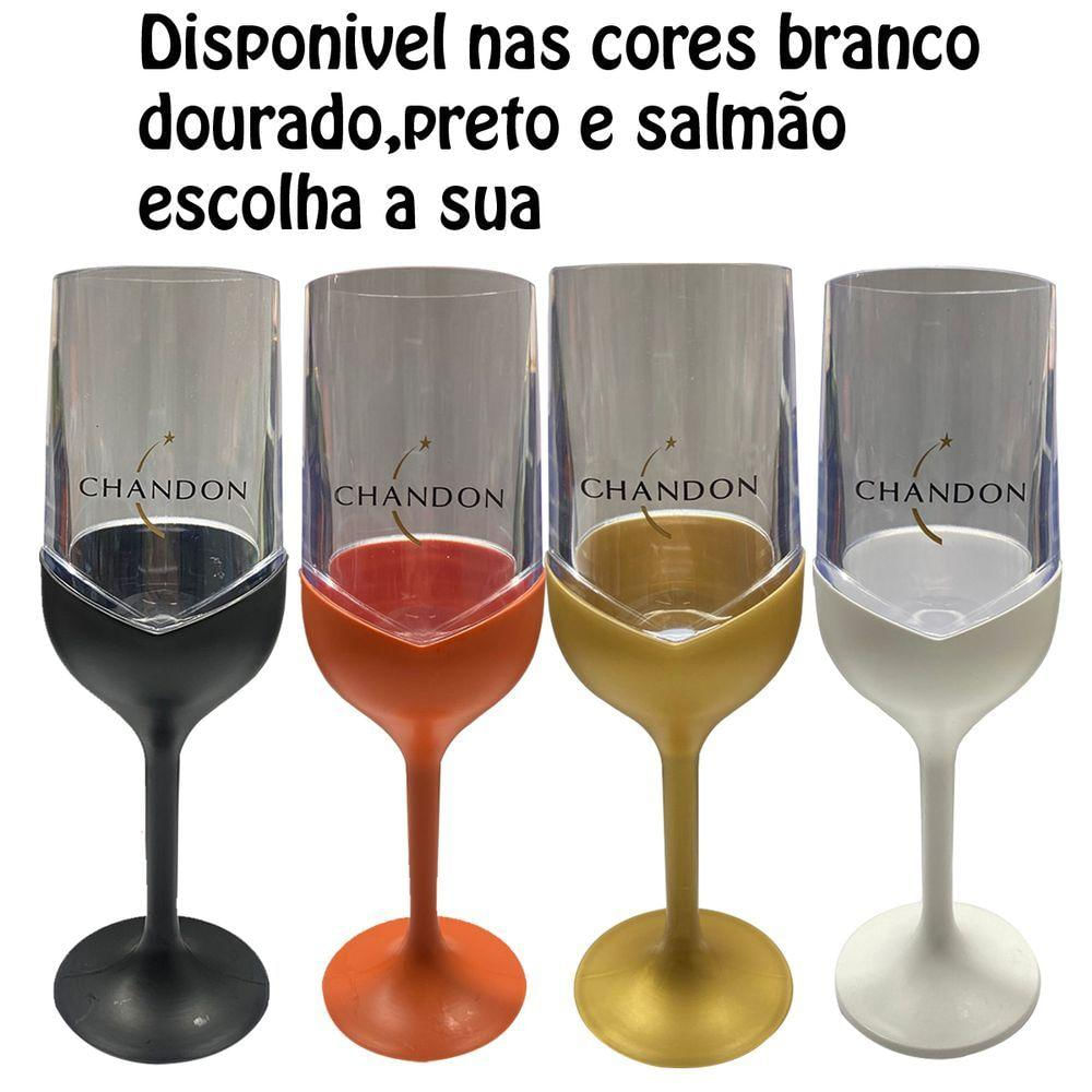 Taça Champagne Espumante Chandon Colors 250ml Desmontavel Cor:branco