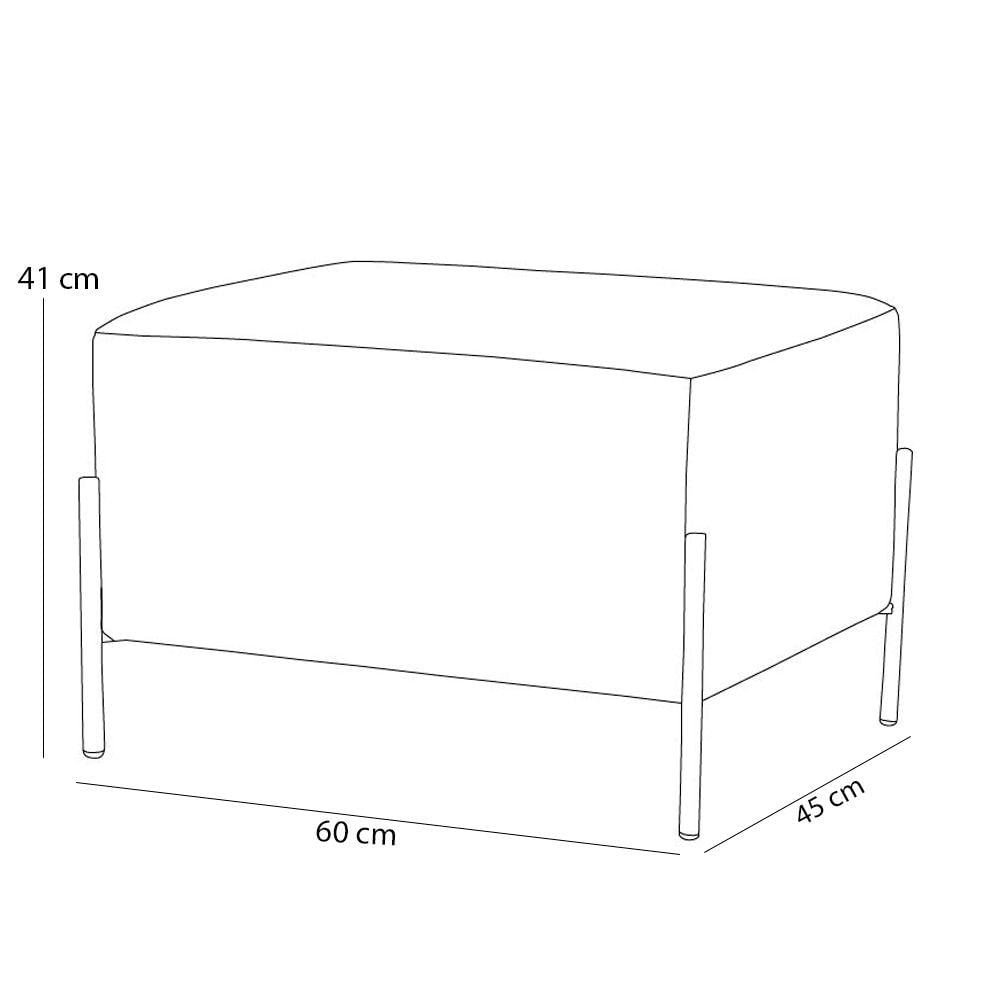 Puff Quadrado Decorativo Status 60x45 D02 Pés de Aço Veludo Rosê C-305 - Lyam Decor