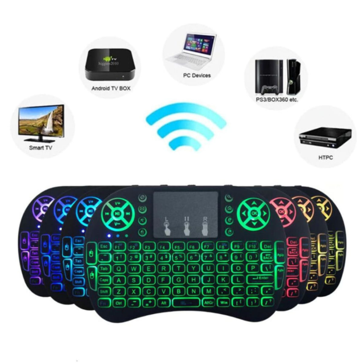 Mini Teclado Wireless Touch Pad Pc Android Tv Smart Com Led