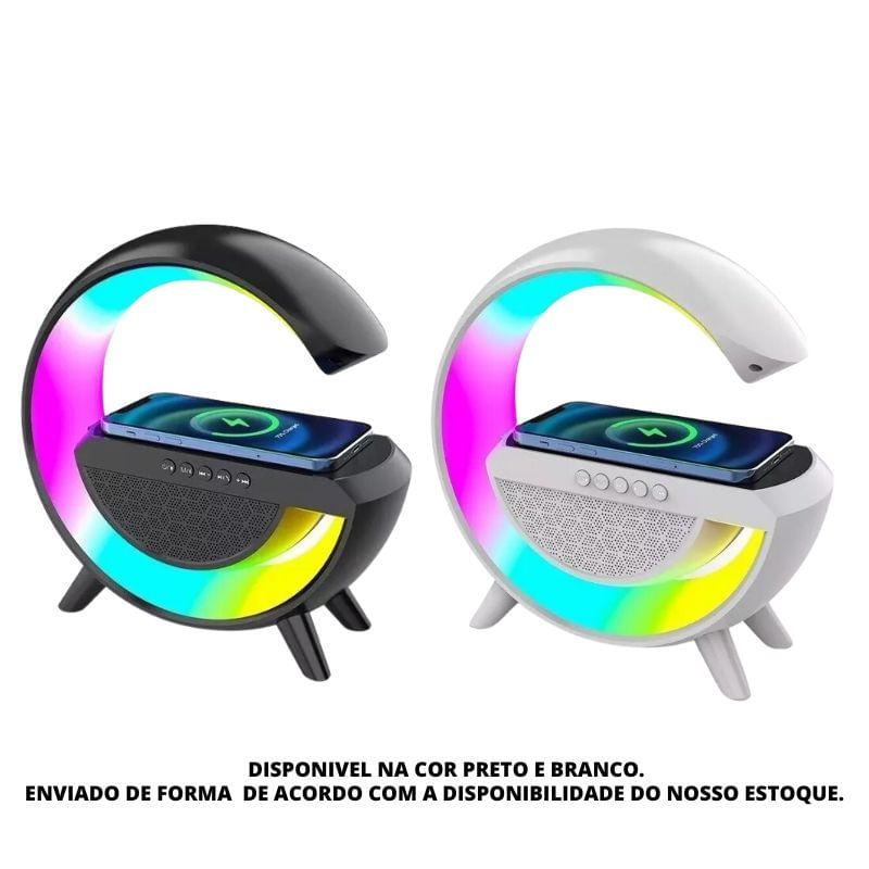 Luminária G Speaker Caixa De Som Carregador Por Indução