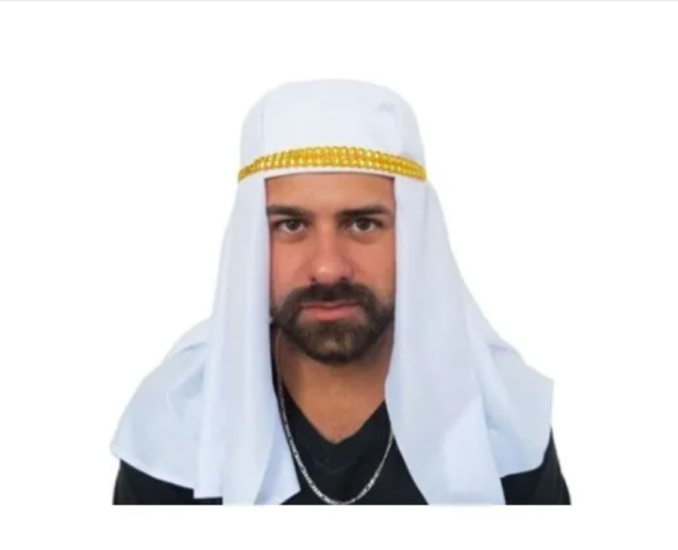 Turbante Sheik Árabe Luxo Fantasia Carnaval Festas Eventos