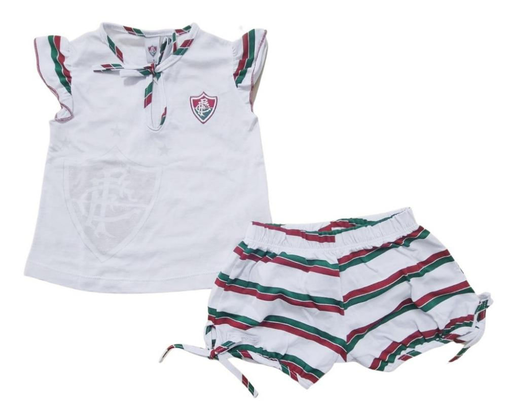 Pijama Infantil Fluminense Curto Feminino Oficial