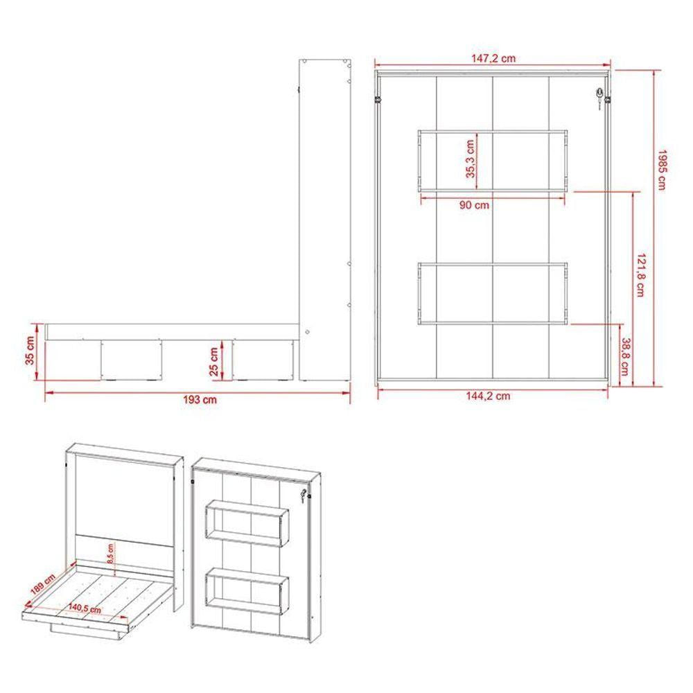 Cama Articulada Casal Cm8016 Branco - Tecnomobili