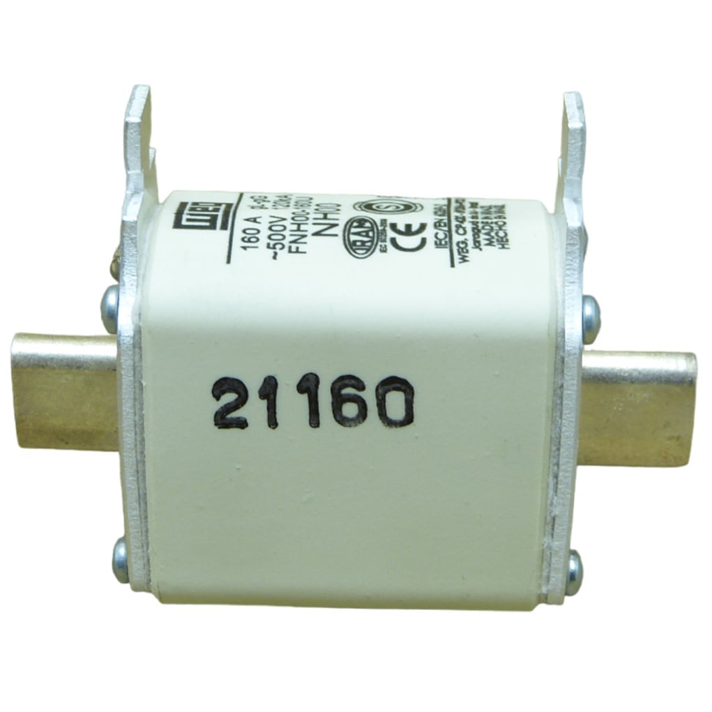 Fusível Retardado Weg FNH00-160U 160 Amp 500 V Ca 120Ka (Tipo Nh00) Ar Tipo Nh Contato Faca