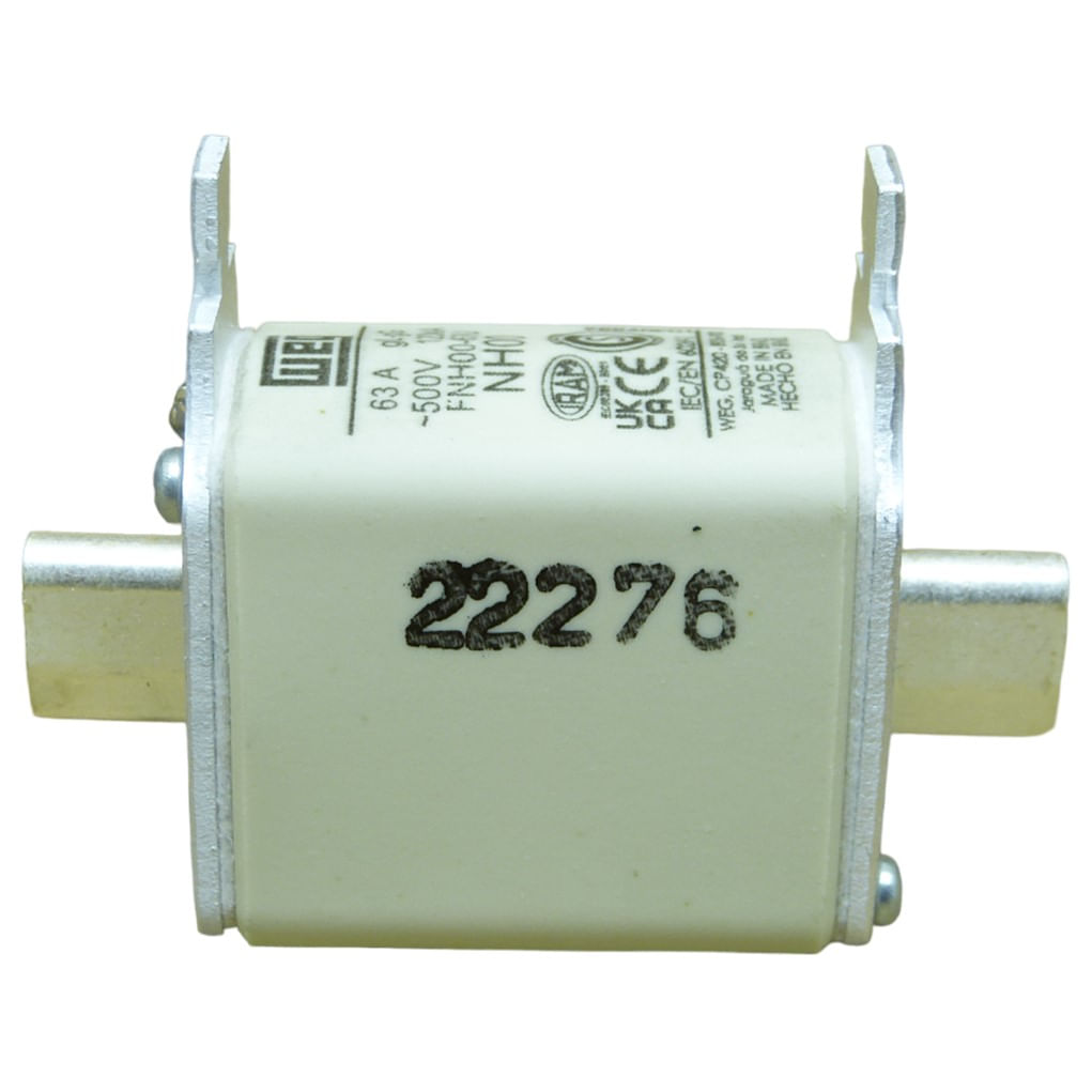 Fusível Retardado Weg FNH00-63K-A 63 Amp 500 V Ca 120Ka (Tipo Nh00) Ar Tipo Nh Contato Faca