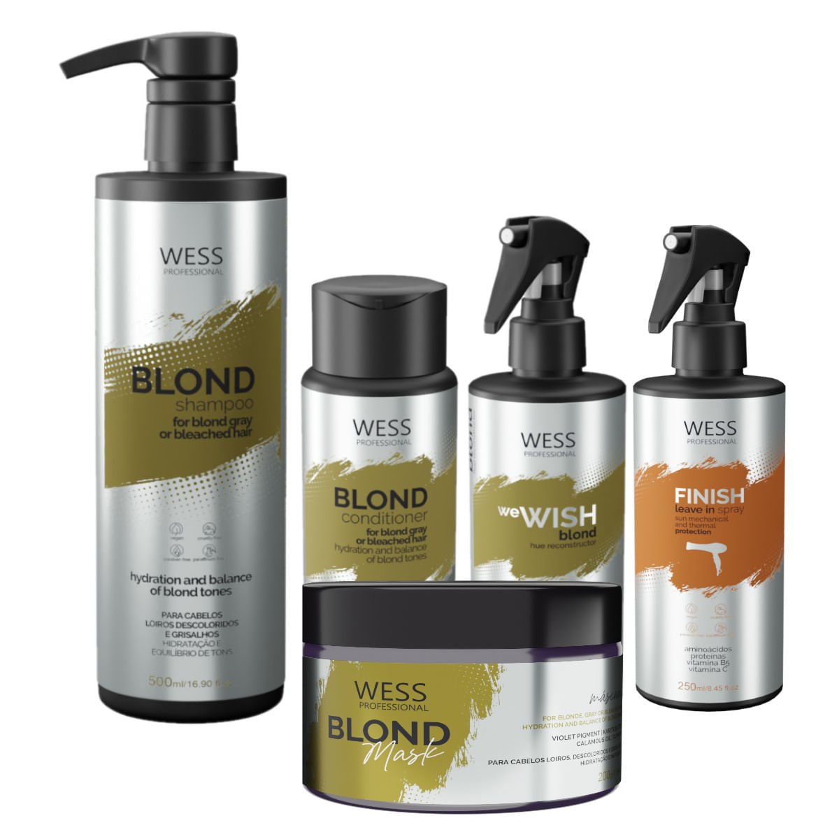 Wess Blond SH500ml+CD250ml+Wish.M260ml+Mask200ml+Finish250ml