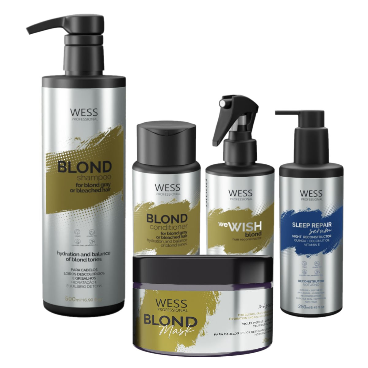 Wess Blond SH500ml+CD250ml+Wish M.260ml+Mask200ml+Sleep250ml