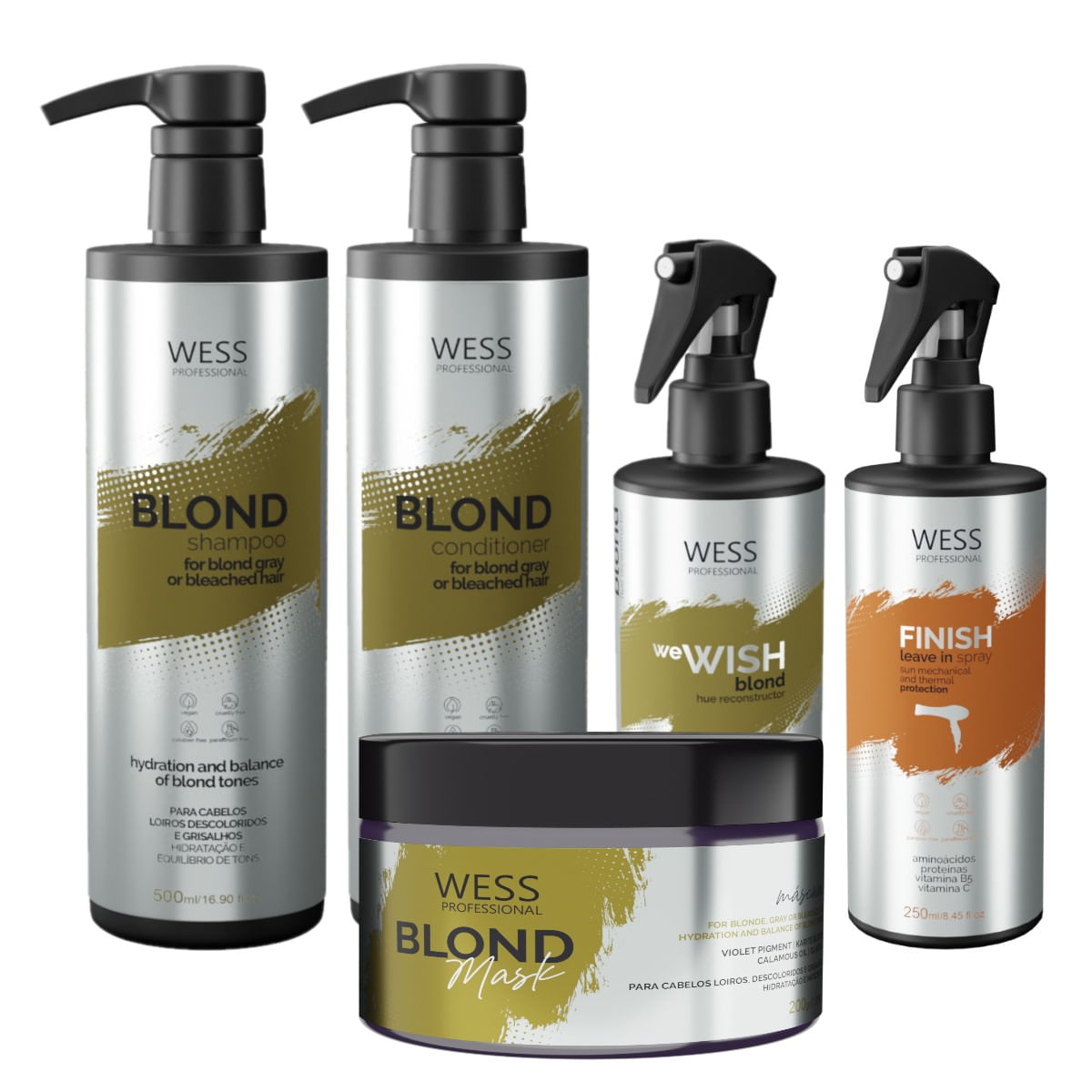 Wess Blond SH+CD 500ml+WeWish M.260ml+Mask200ml+Finish 250ml