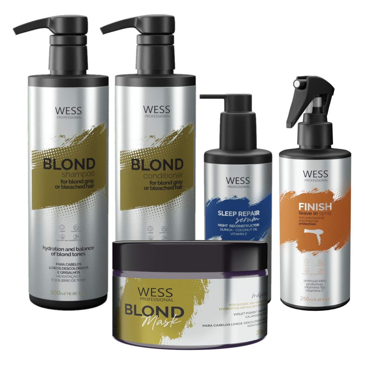 Wess Blond SH+CD 500ml+Mask 200ml+Sleep 250ml+Finish 250ml