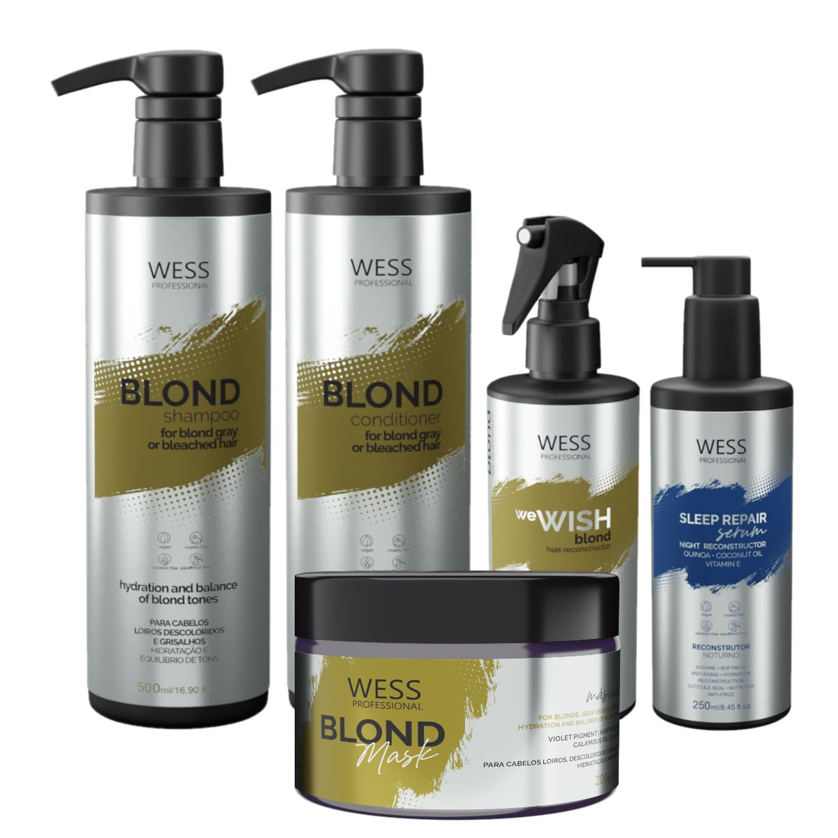 Wess Blond SH+CD 500ml+WeWish M.260ml+Mask 200ml+Sleep 250ml