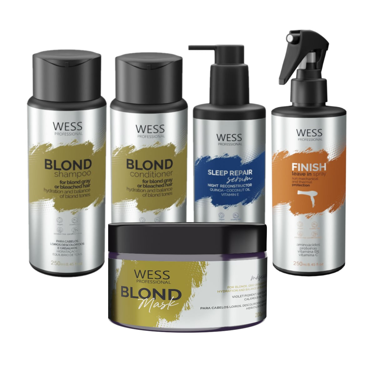 Wess Blond SH+CD 250ml+Mask 200ml+Sleep 250ml+Finish 250ml