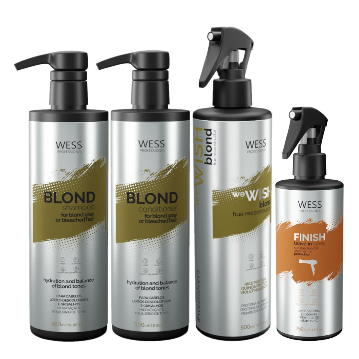 Wess Blond SH 500ml+Cond 500ml+WeWish M.500ml+Finish 250ml