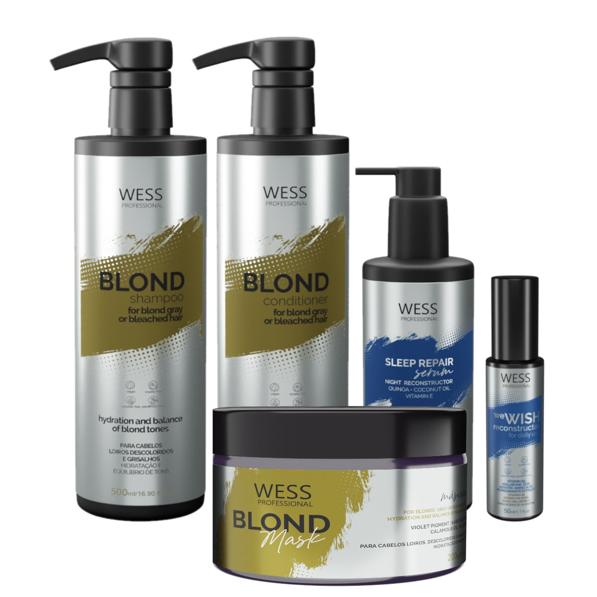 Wess Blond SH+CD 500ml+Mask 200ml+Sleep 250ml+WeWish 50ml