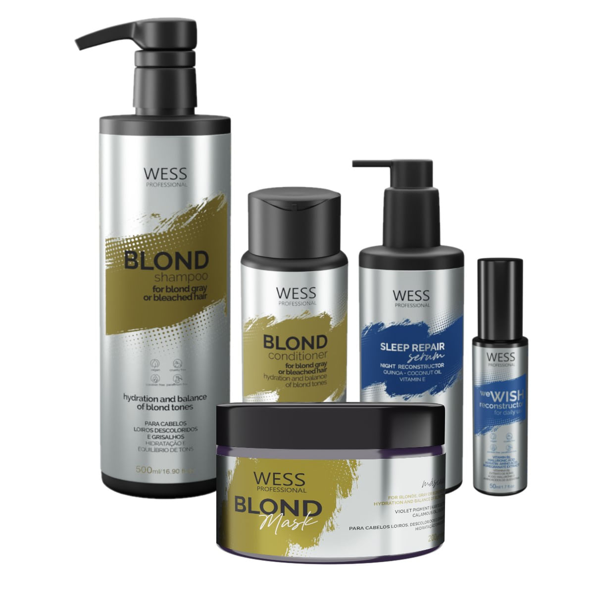 Wess Blond SH500ml+CD250ml+Mask200ml+Sleep250ml+ WeWish 50ml