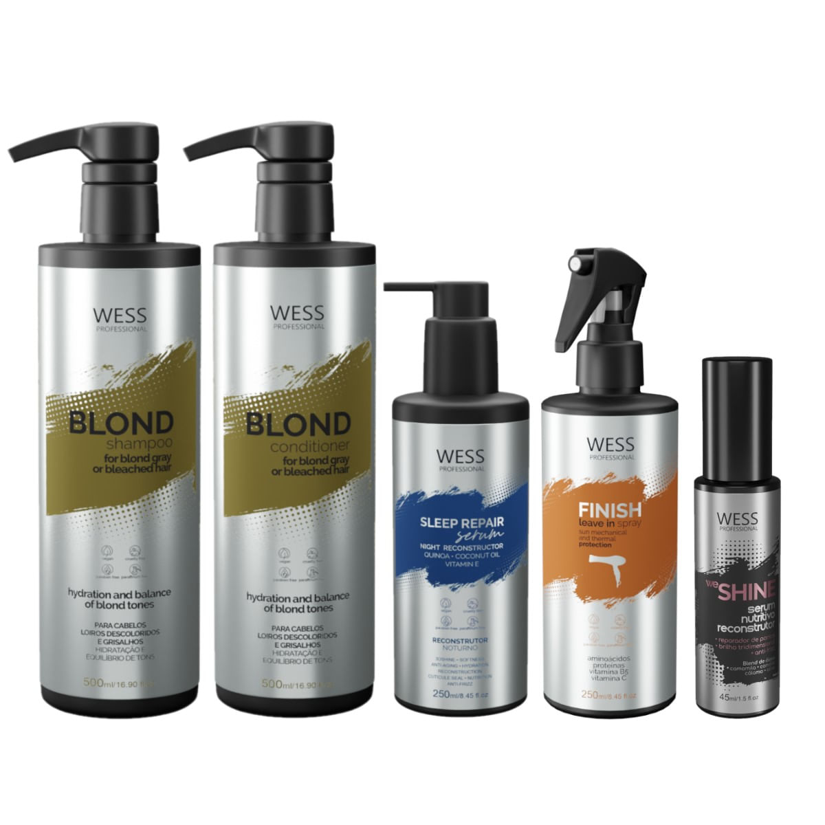 Wess Blond SH+CD 500ml+Sleep 250ml+Finish 250ml+WeShine45ml