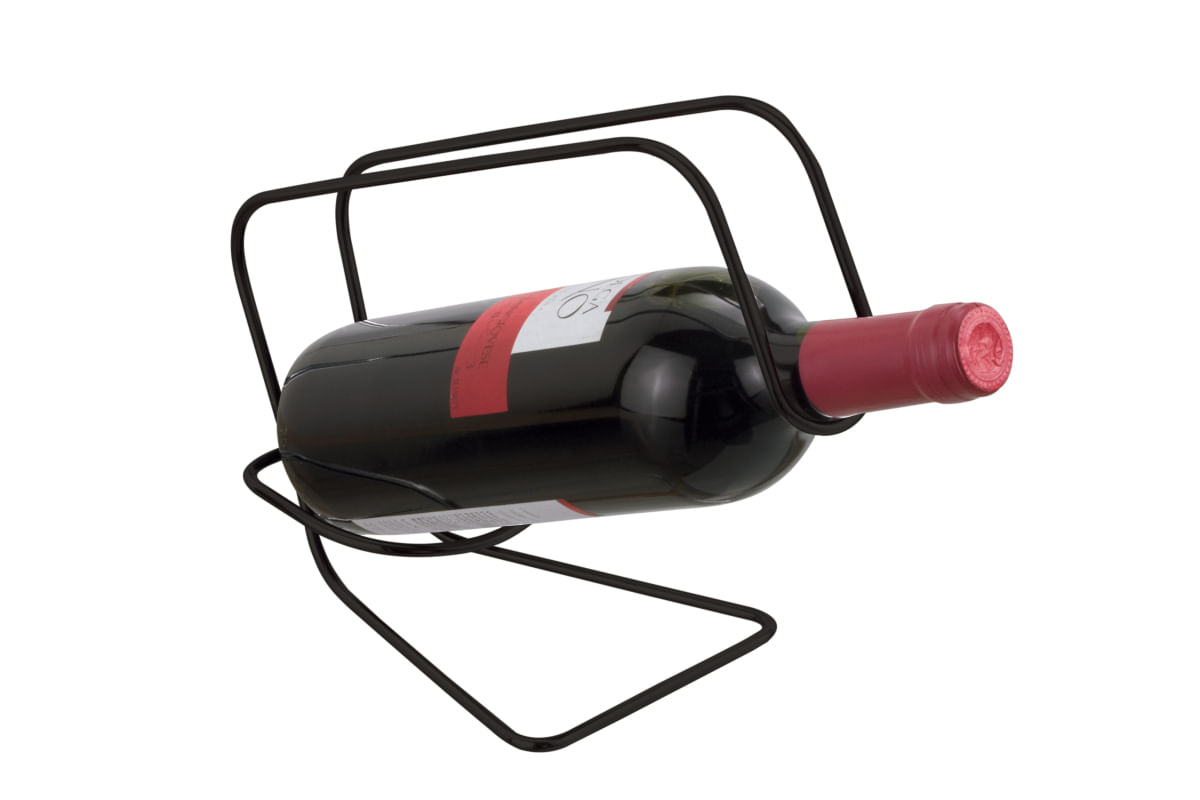 Suporte De Mesa Porta Garrafa De Vinho Preto Alça Para Servir Organização Decoração Cozinha