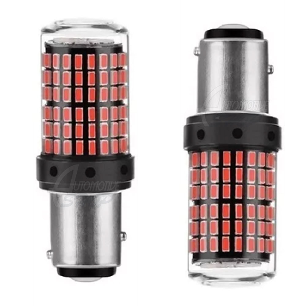 Lâmpada 1156 Um Polo 144 leds smd Vermelho 360o Un