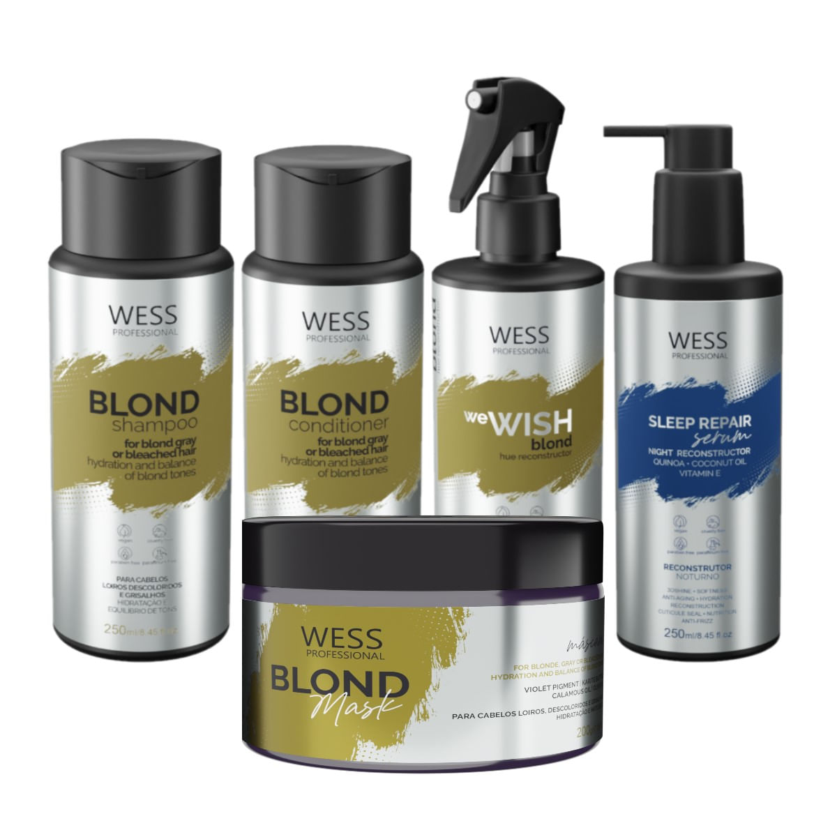 Wess Blond SH+CD 250ml+WeWish M.260ml+Mask 200ml+Sleep 250ml