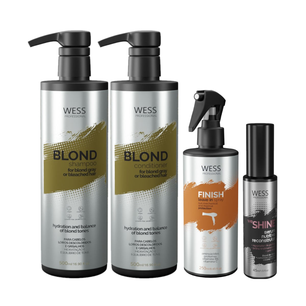 Wess Blond SH 500ml+Cond 500ml+Finish 250ml+WeShine 45ml