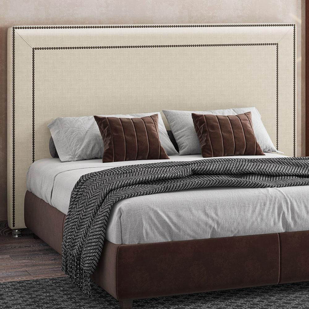 Cabeceira Cama Box Casal 140 cm P05 Berlim Corino Branco - Lyam Decor