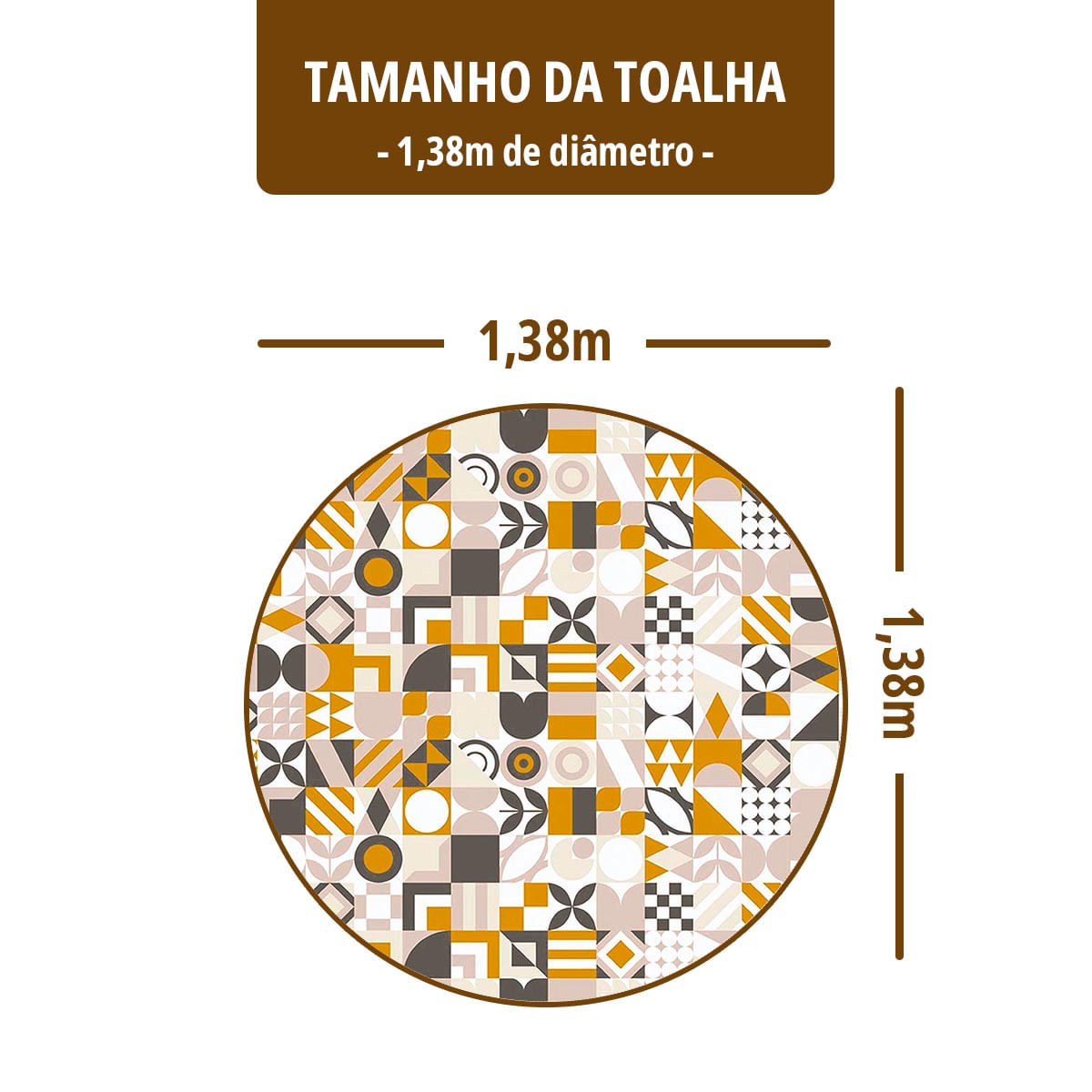 Toalha Mesa Plástica Térmica Flow 4 Lugares Redonda 1,38