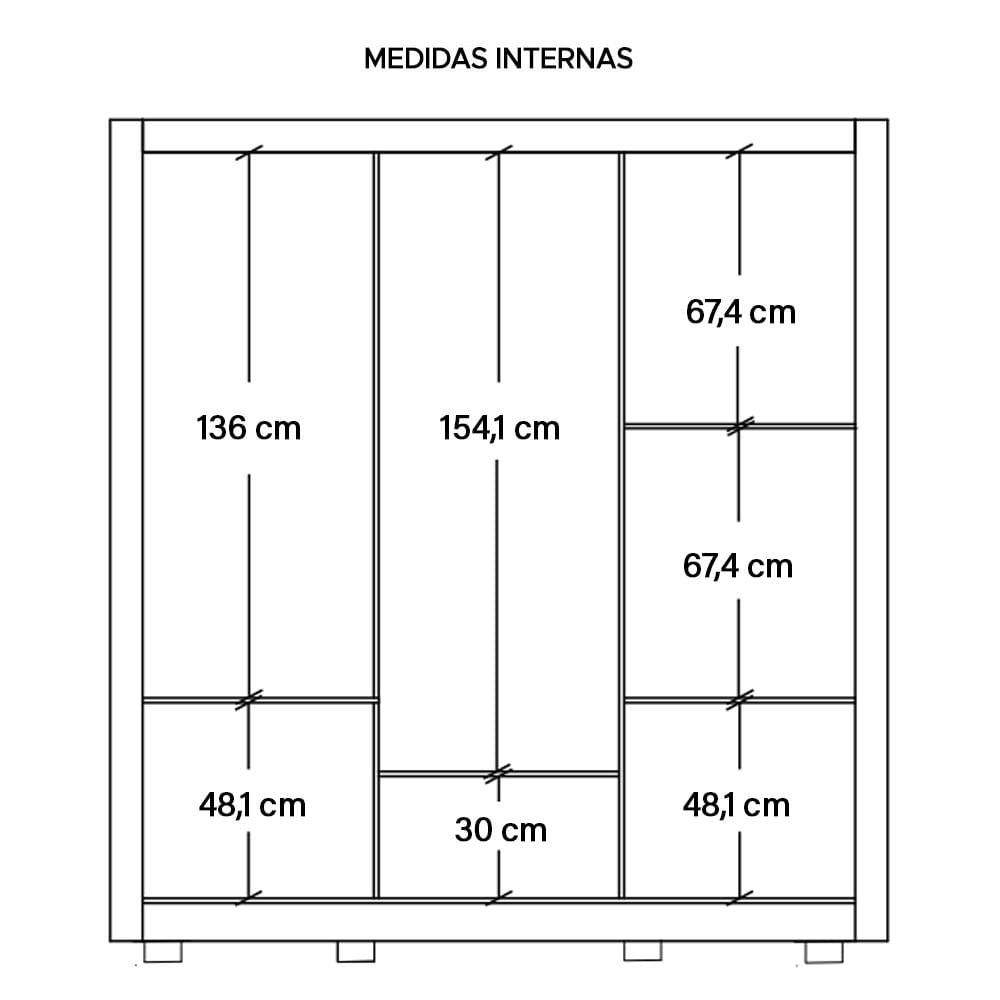 Guarda Roupa 3 Portas 4 Gavetas Espelho 8 Pés New Glass