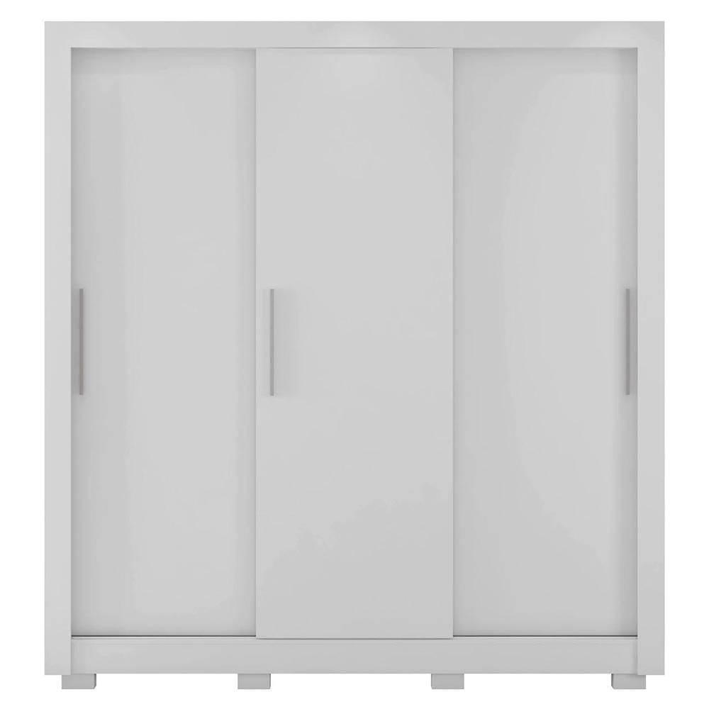 Guarda Roupa 3 Portas 4 Gavetas Com 8 Pés Branco New Glass