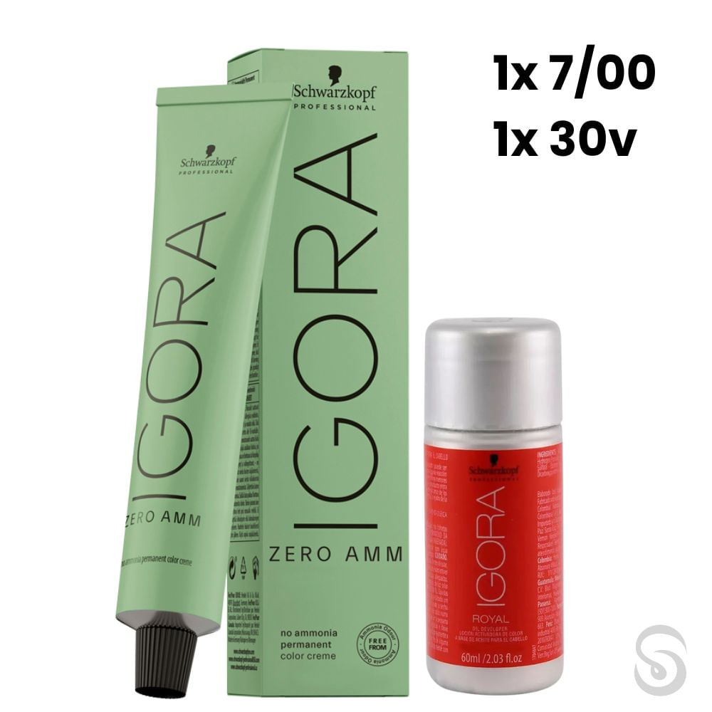 Igora Zero Amm 1x7/00 Louro M. Natural Ex. 60ml + Ox 30VOL