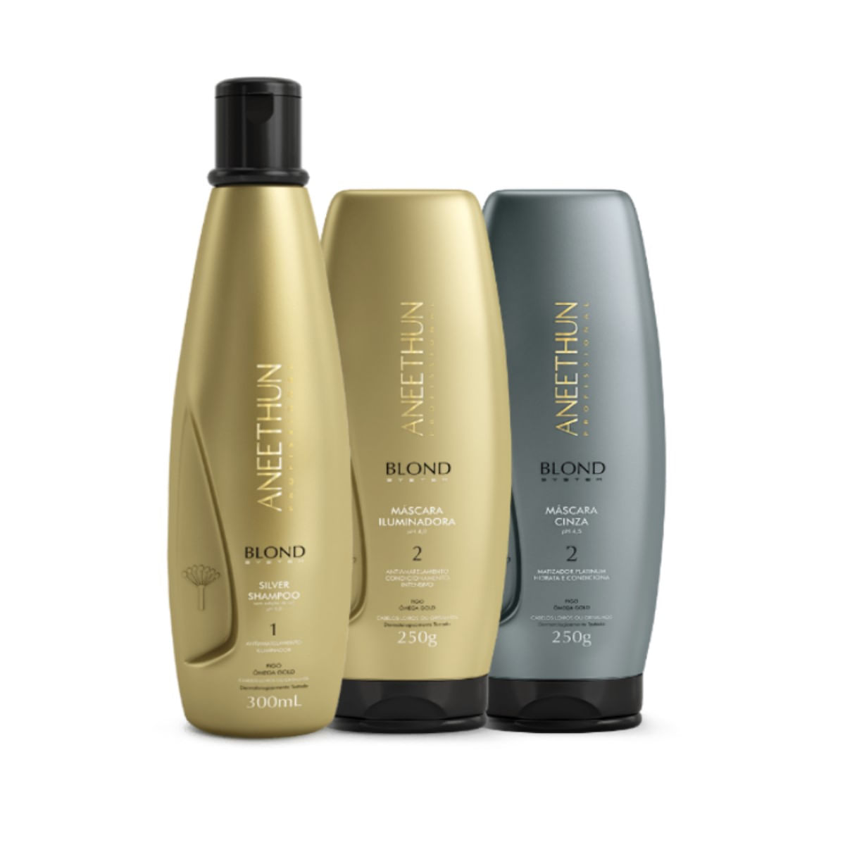 Kit Aneethun Blond System SH S. + Mask I. + Mask Cinza