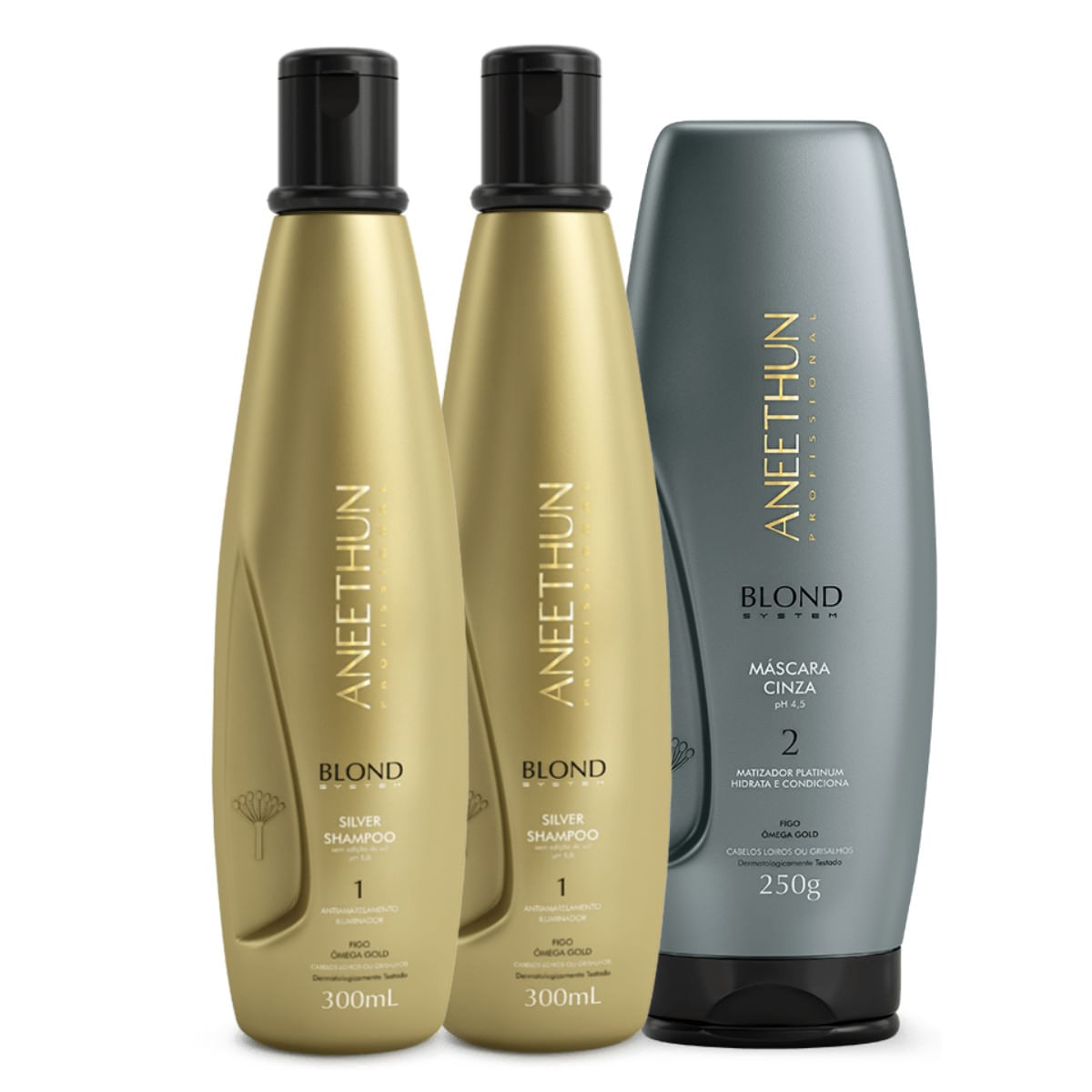 Kit Aneethun Blond System 2 SH Silver + Mask cinza 250g