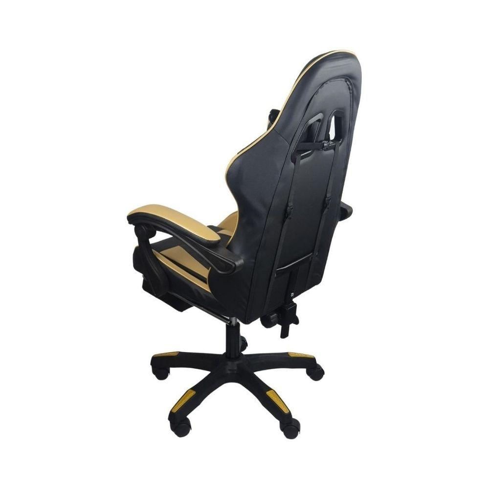 Cadeira Gamer Stillus Ergonômica Com Apoio Para Os Pés Dourado