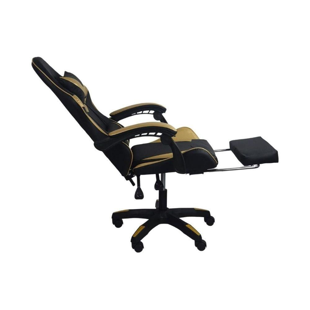 Cadeira Gamer Stillus Ergonômica Com Apoio Para Os Pés Dourado