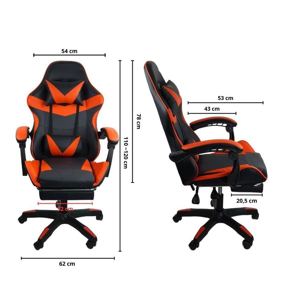 Kit 2 Cadeiras Gamer Stillus Ergonômica Com Apoio Para Os Pés Vermelho