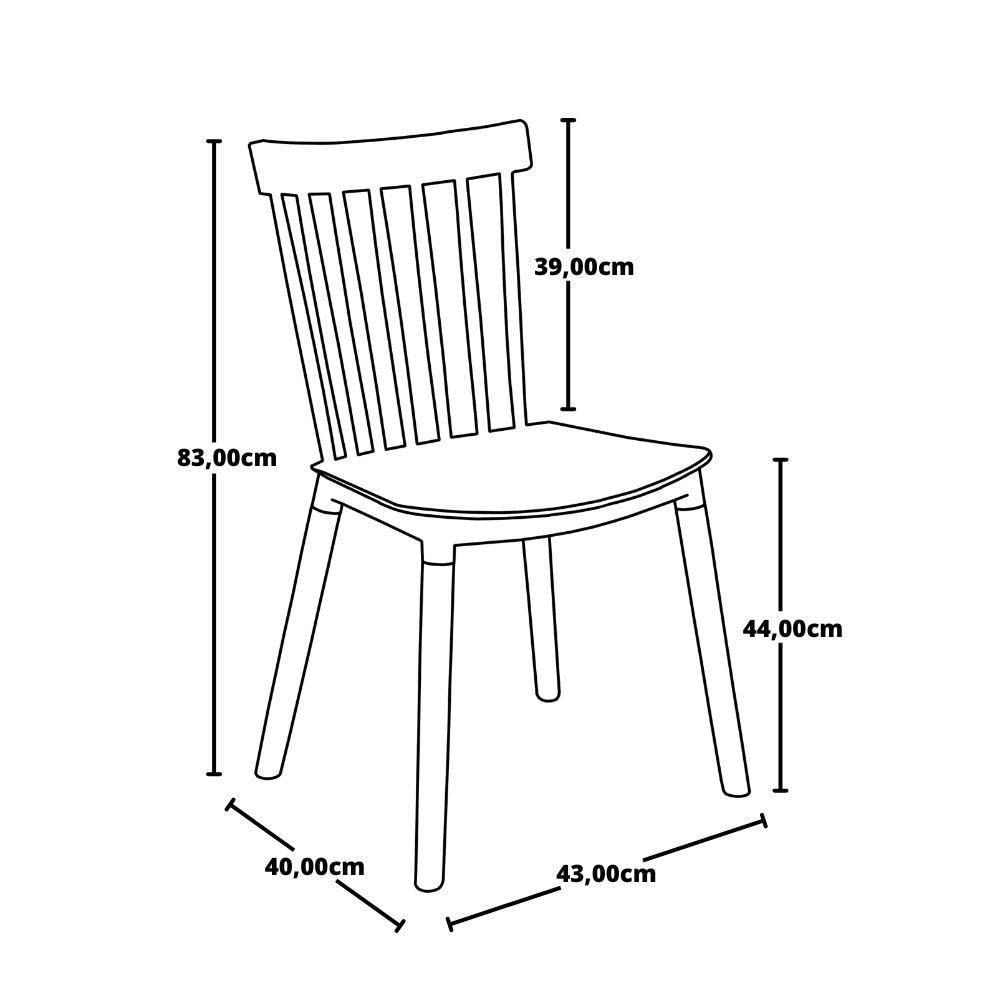 Conjunto Mesa Eiffel Preta 120cm + 4 Cadeiras Windsor - Marrom