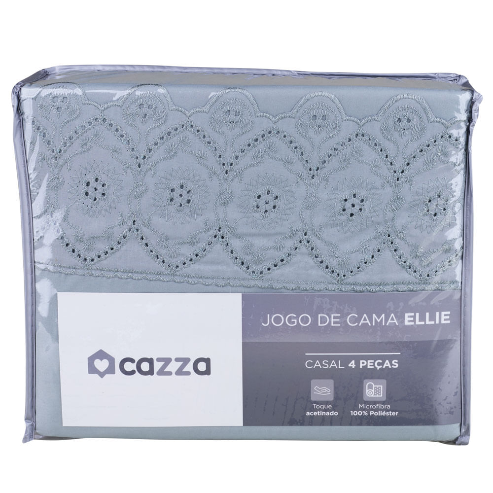 Jogo de Cama Casal Cazzal Fendi Ellie Microfibra 4 Peças Estampado