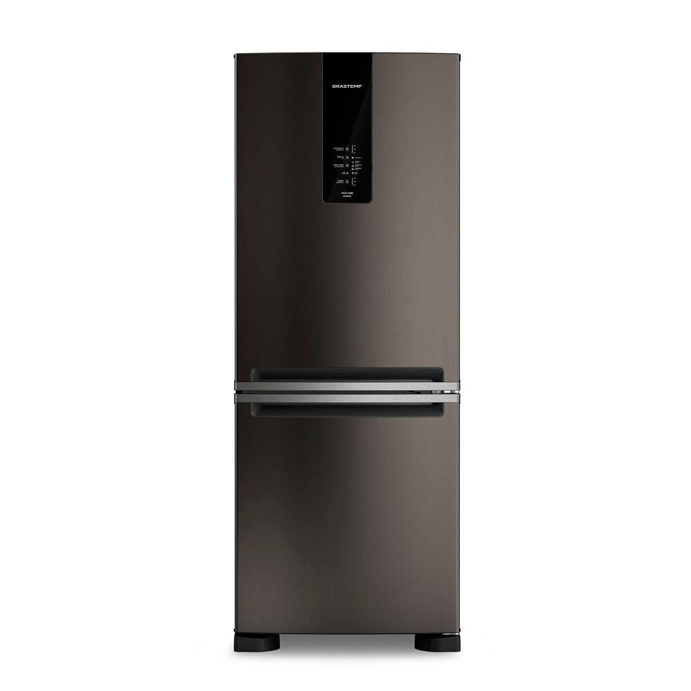 Geladeira Brastemp 447 Litros Frost Free Inverse com Smart Flow e Fresh Box Black Inox BRE57FE - 220V