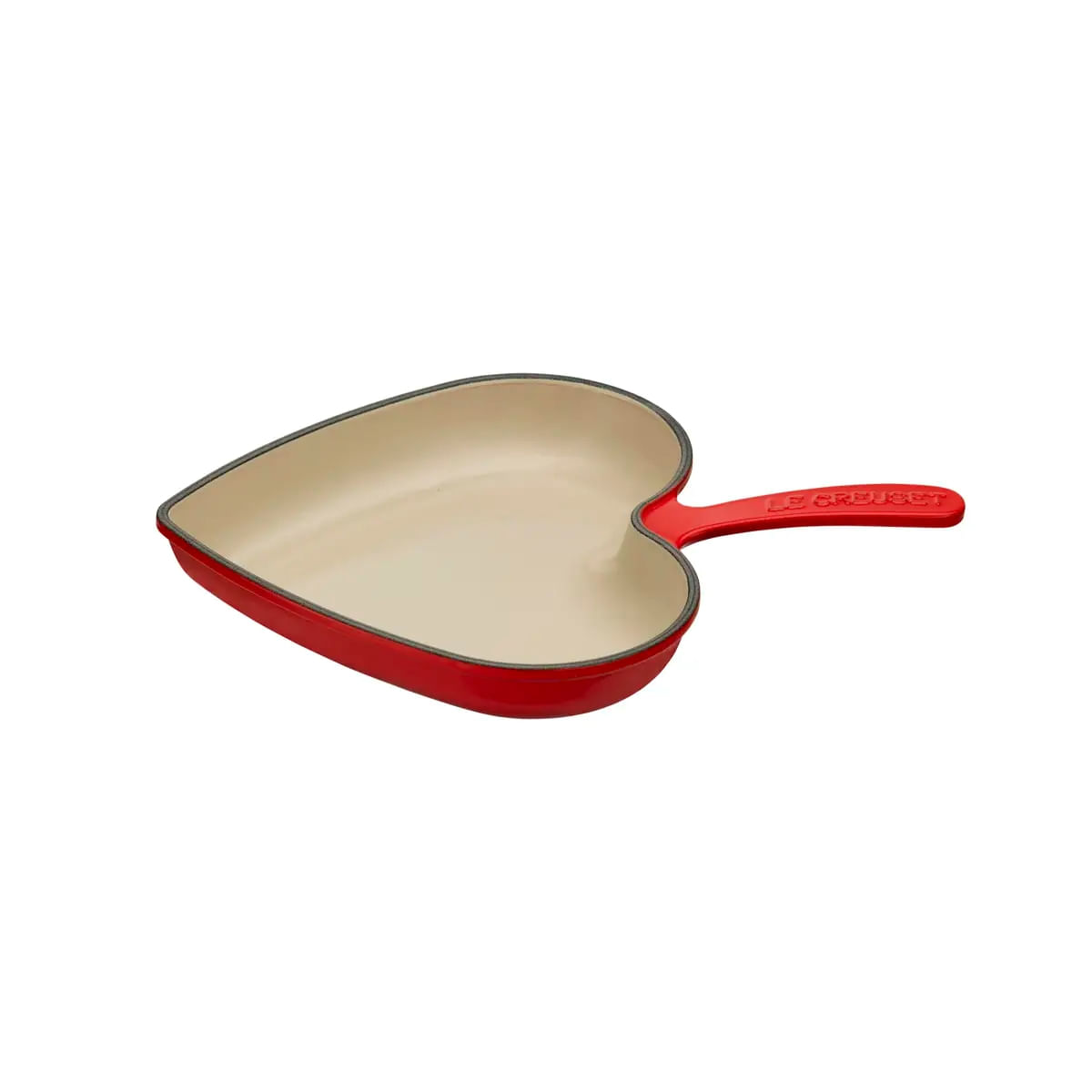 FRIGIDEIRA SKILLET  LE CREUSET FORMATO CORAÇÃO EM FERRO FUNDIDO VERMELHO 26CM 20400260602460