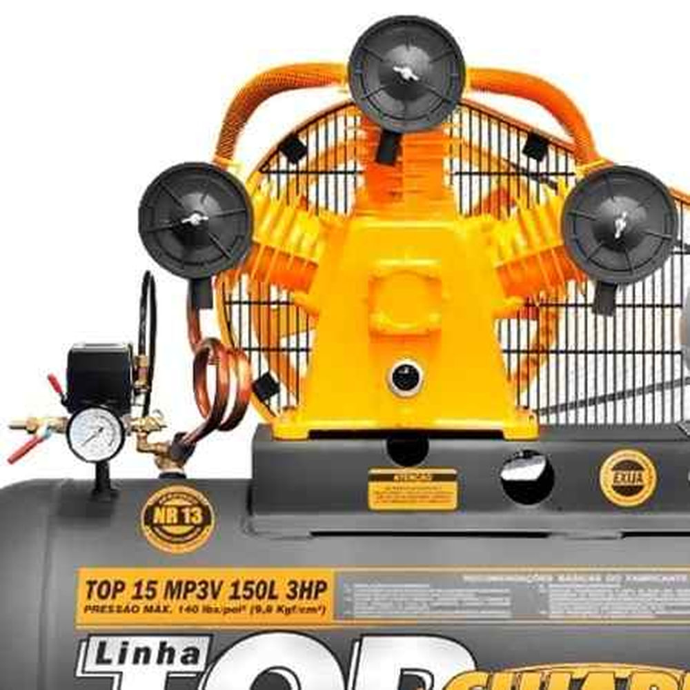 Compressor Chiaperini Top15mp3v 150lts 140psi 3cv 220v Mono