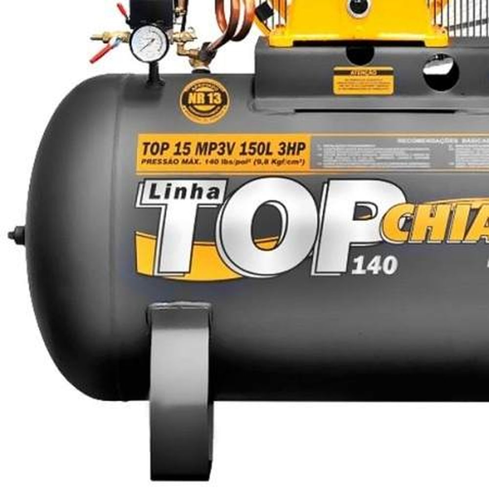 Compressor Chiaperini Top15mp3v 150lts 140psi 3cv 220v Mono