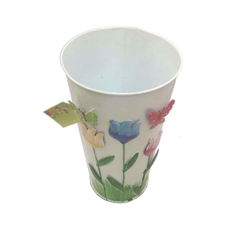 Vaso Metal Enfeite Jardim Quintal Varanda Passaro Flor