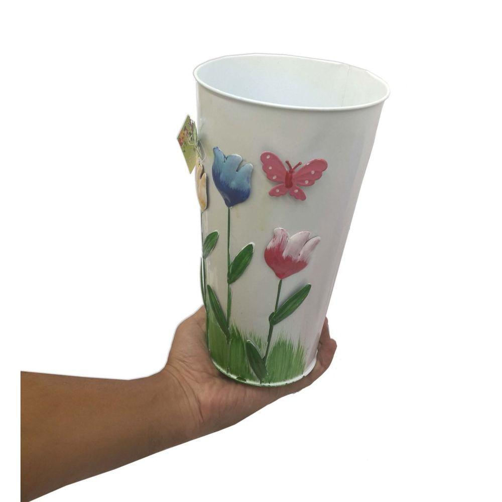 Vaso Metal Enfeite Jardim Quintal Varanda Passaro Flor