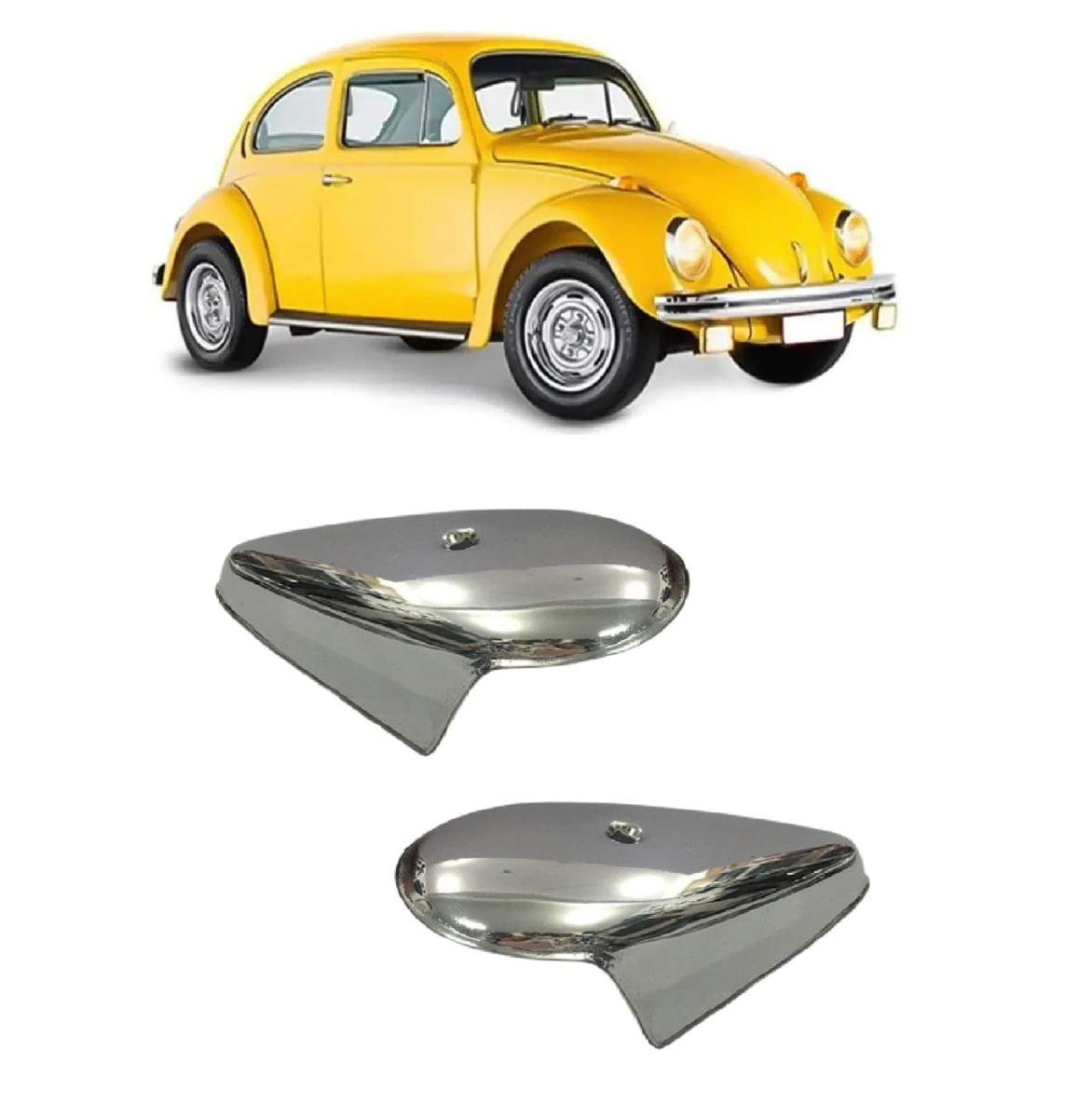 Par Capa Pisca Cromado Dianteiro Volkswagen Fusca 1970/1996