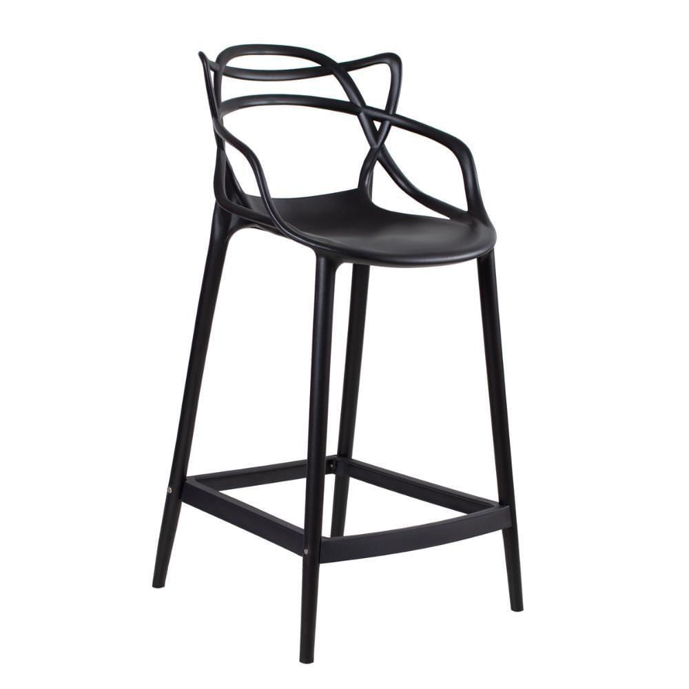 Banqueta Média Masters Allegra 66 Cm Preto Preto