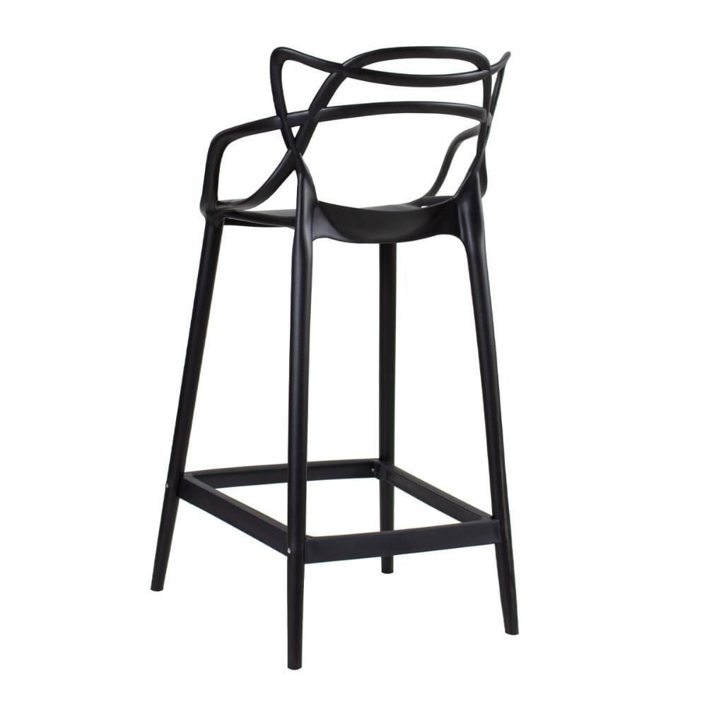 Banqueta Média Masters Allegra 66 Cm Preto Preto